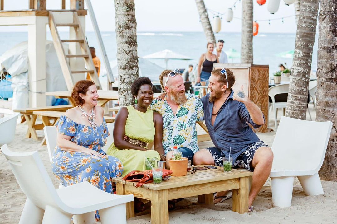 the bar at Bahia cabarete restaurant